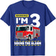 Kids Fire Truck 3 Year Old Firefighter 3rd Birthday Boy Toddler T-Shirt - T-Shirt | Royal