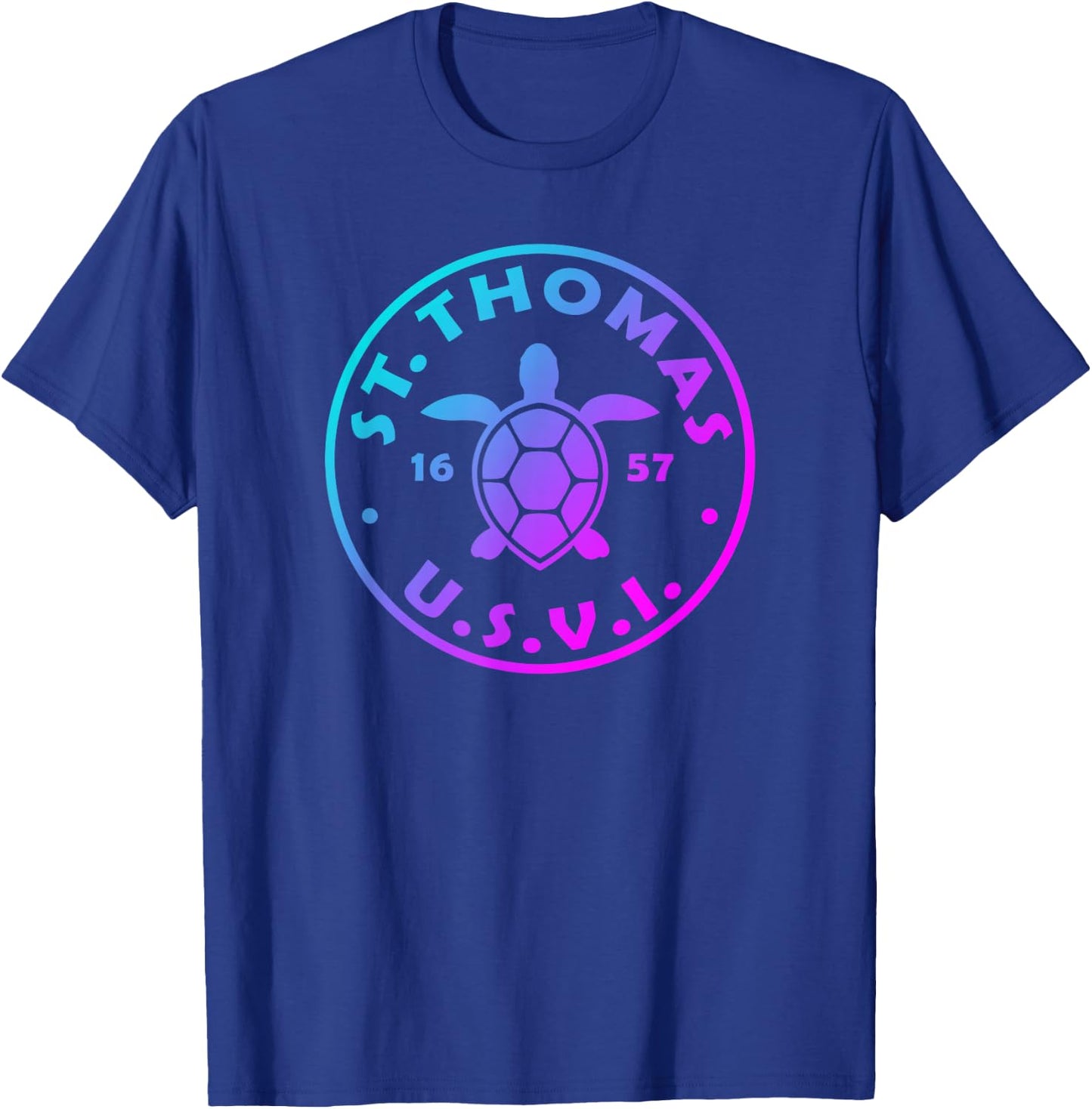 St Thomas USVI Sea Turtle Boys Girls Colorful Souvenir T-Shirt - T-Shirt | Royal