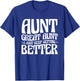 Aunt Great Aunt, I Just Keep Getting Better T-Shirt - T-Shirt | Royal