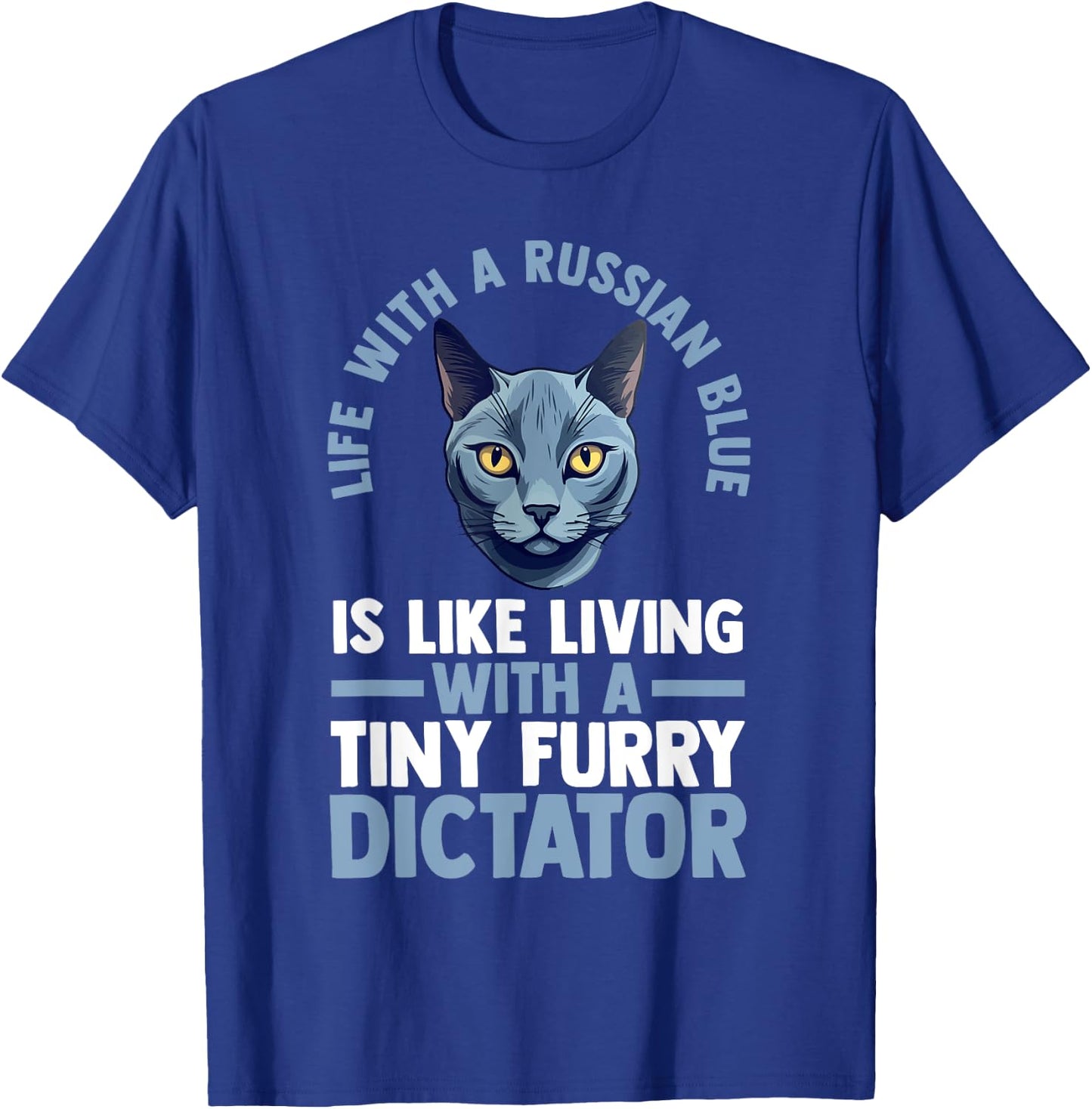 Cat Russian Blue Men Women T-Shirt - T-Shirt | Royal