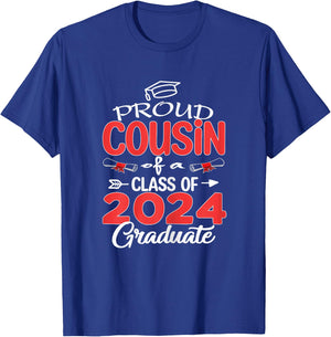 Cousin Senior 2024 Proud Cousin Of A Class Of 2024 Graduate T-Shirt - T-Shirt | Royal