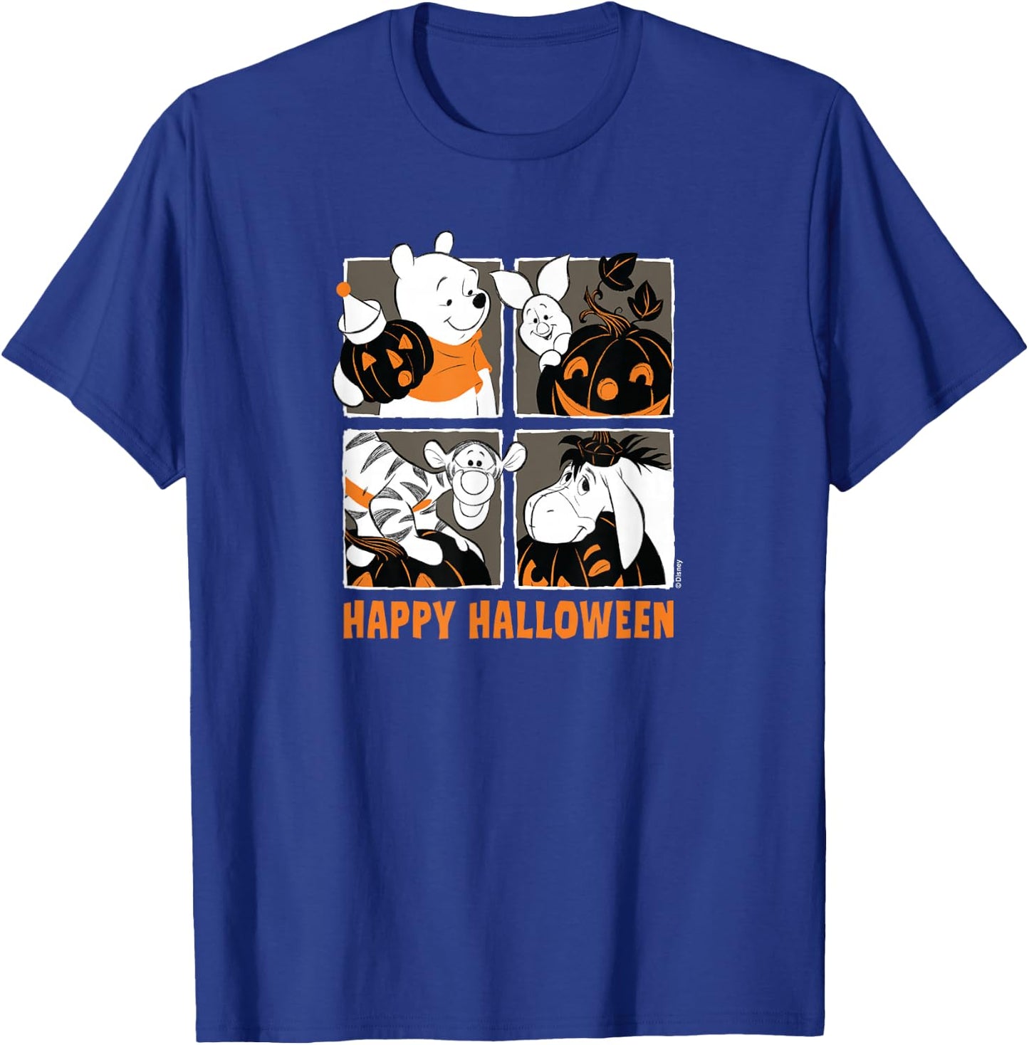 Winnie the Pooh - Happy Halloween Grid T-Shirt - T-Shirt | Royal