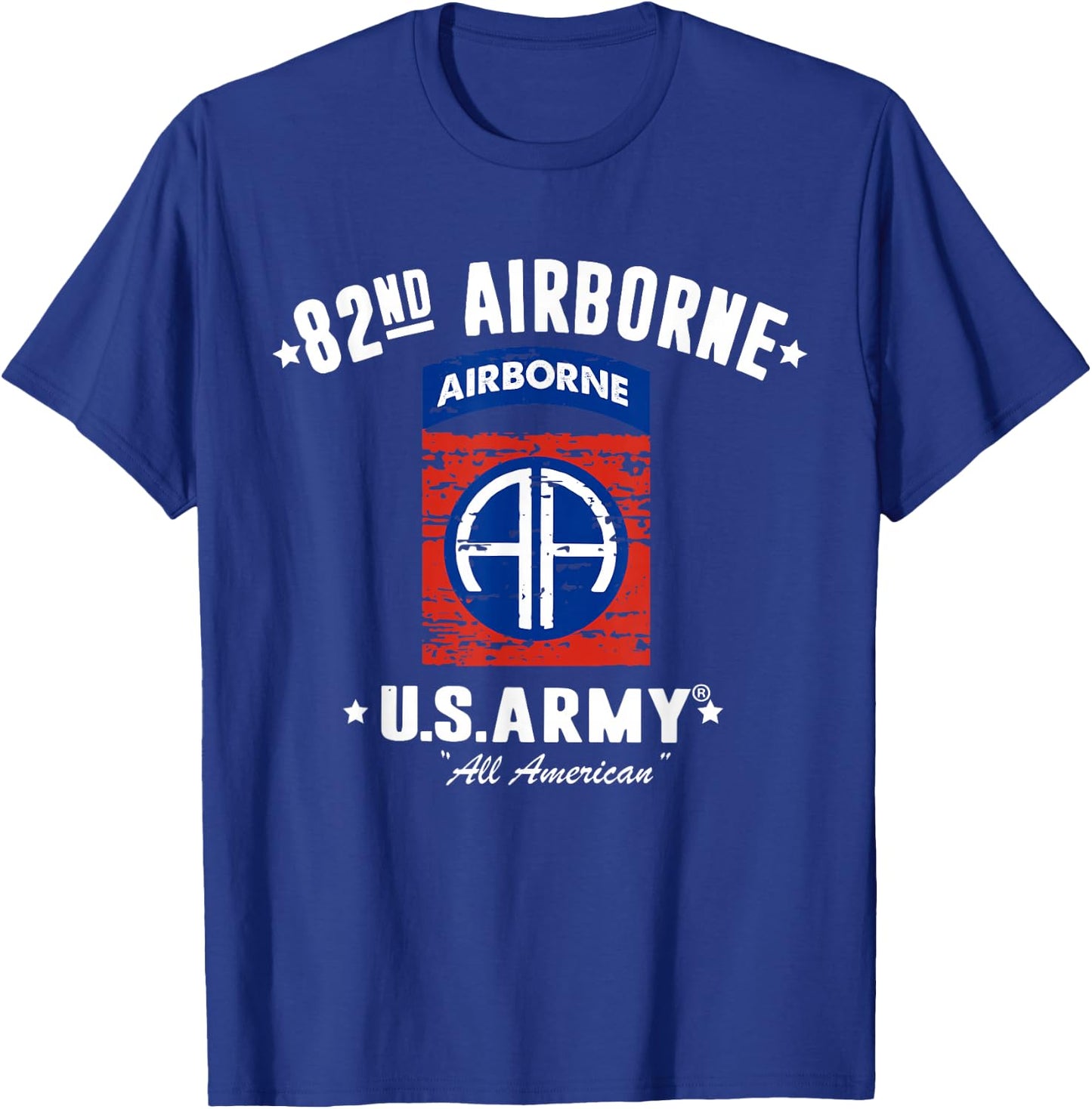 US Army 82nd Airborne Division All American Vintage T-Shirt - T-Shirt | Royal