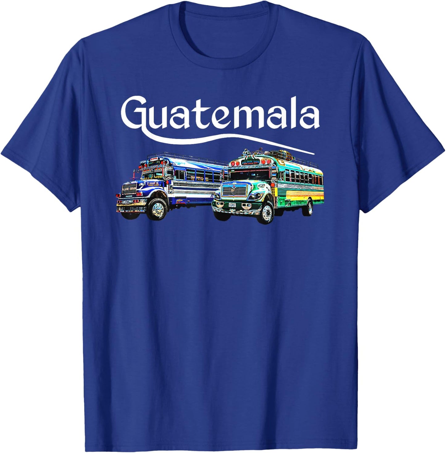 Chicken Bus Guatemala Chapin Quetzal Antigua Tikal Maya 502 T-Shirt - T-Shirt | Royal