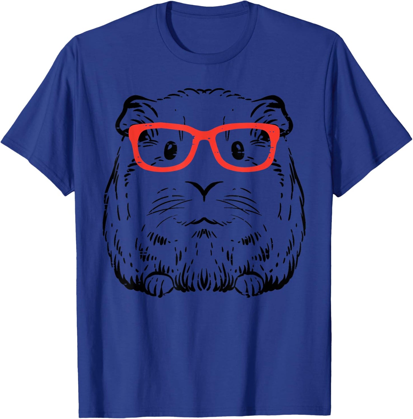 Guinea Pig Glasses Cute Hispter Cavy Nerd Pet Women Men Kids T-Shirt - T-Shirt | Royal