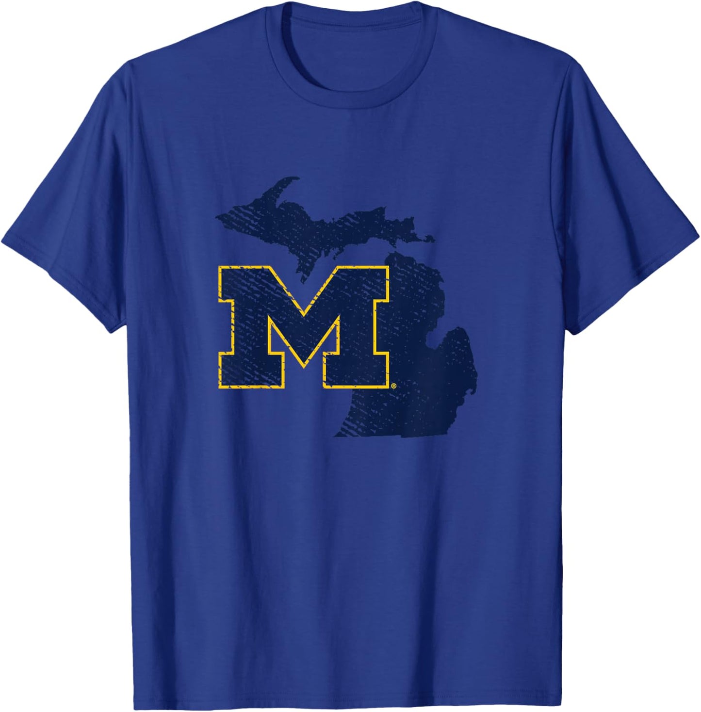 Kids University of Michigan Wolverines U of M State Shape T-Shirt - T-Shirt | Royal
