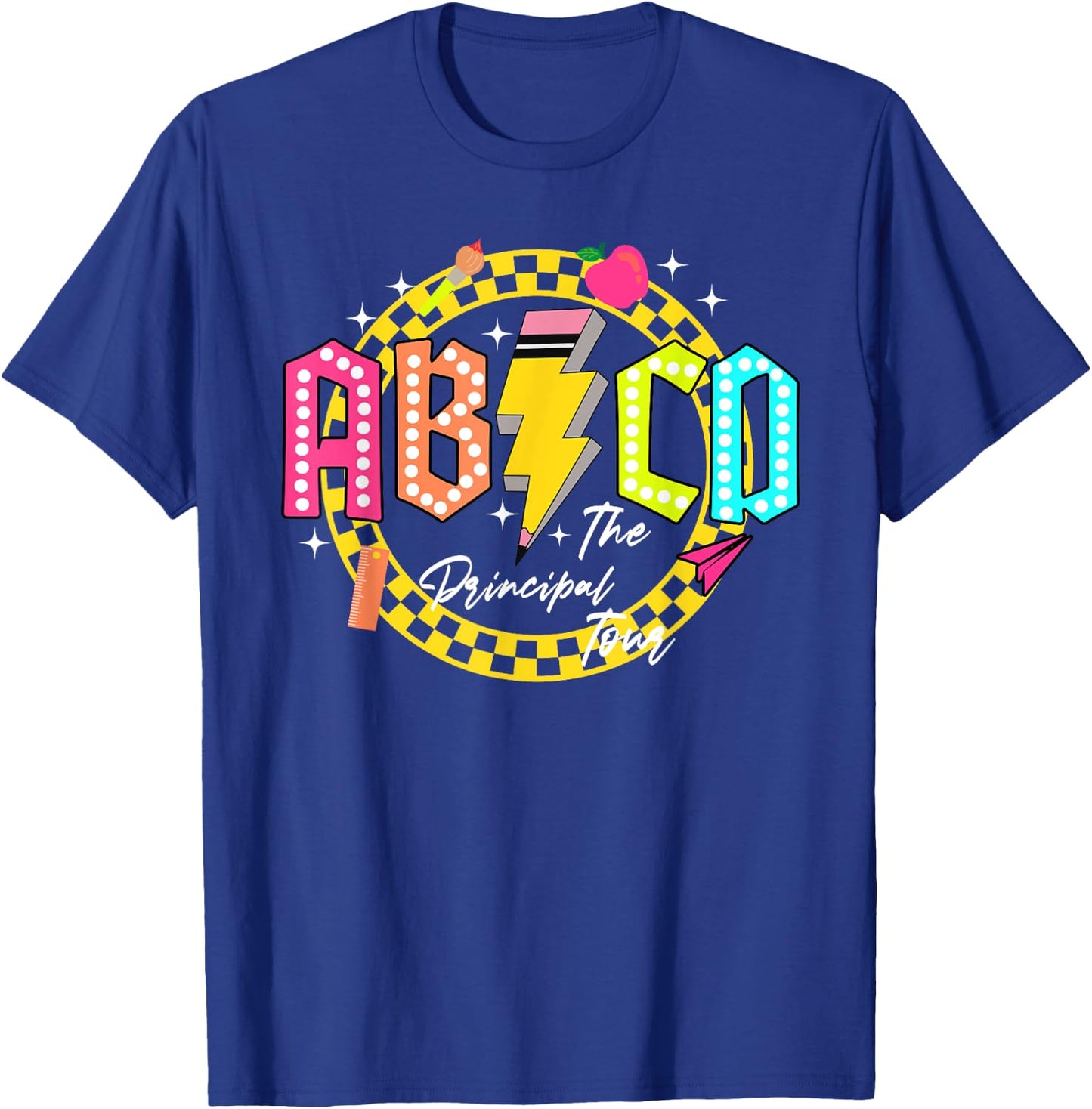 Principal Tour First Day Of School ABCD Teacher Kindergarten Women T-Shirt - T-Shirt | Royal
