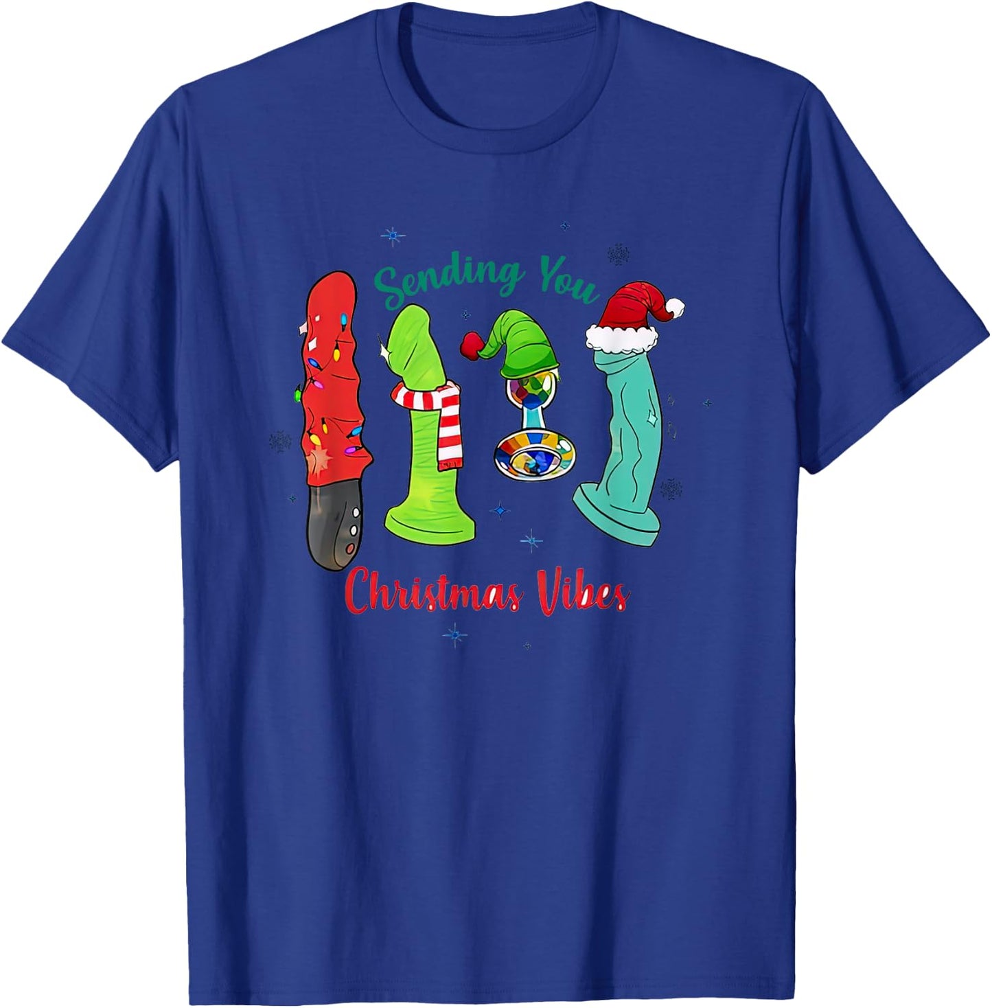 Sending You Gift Christmas Vibes T-Shirt - T-Shirt | Royal