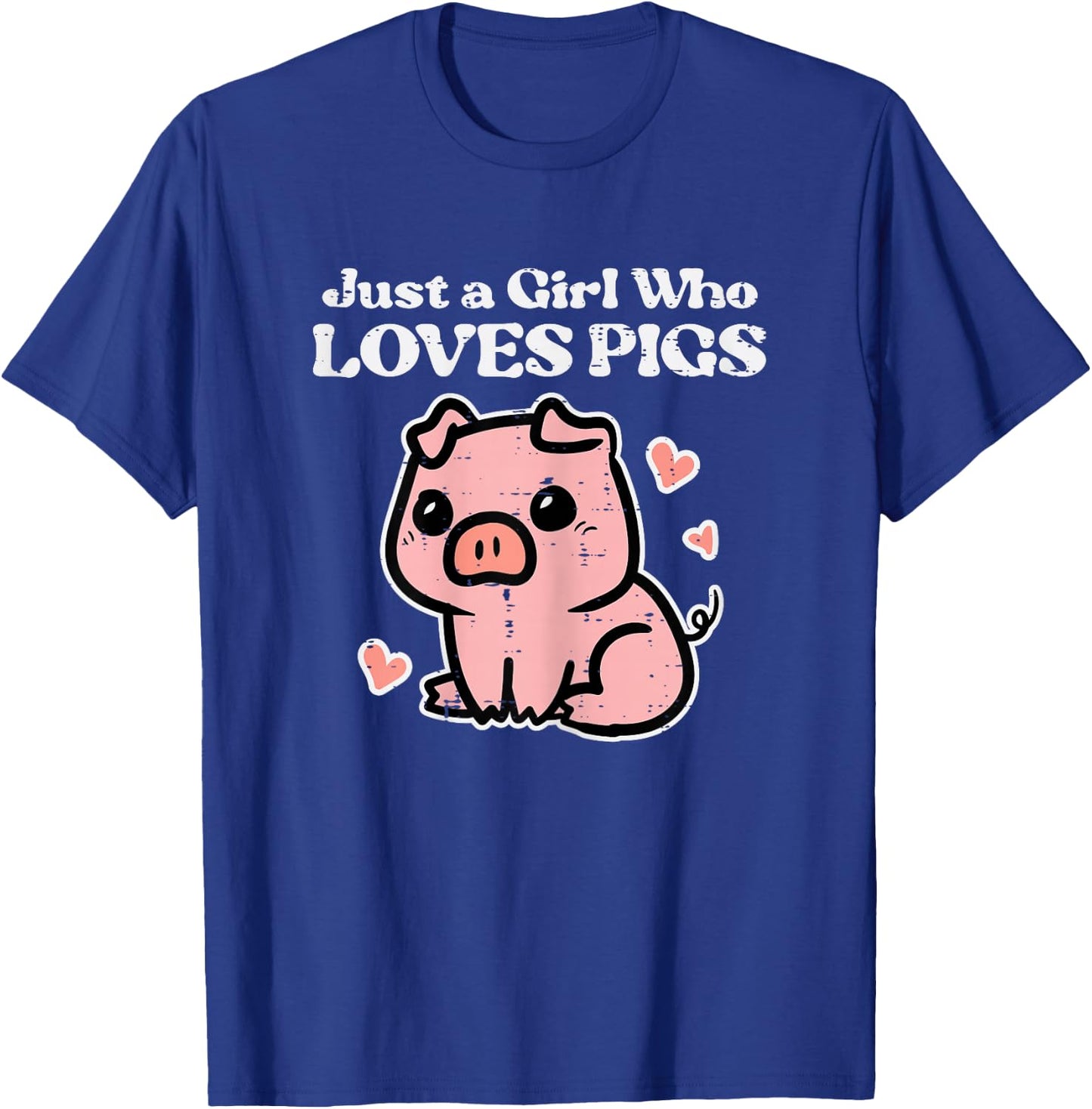 Just A Girl Who Loves Pigs Cute Hog Swine Toddler Girls Kids T-Shirt - T-Shirt | Royal