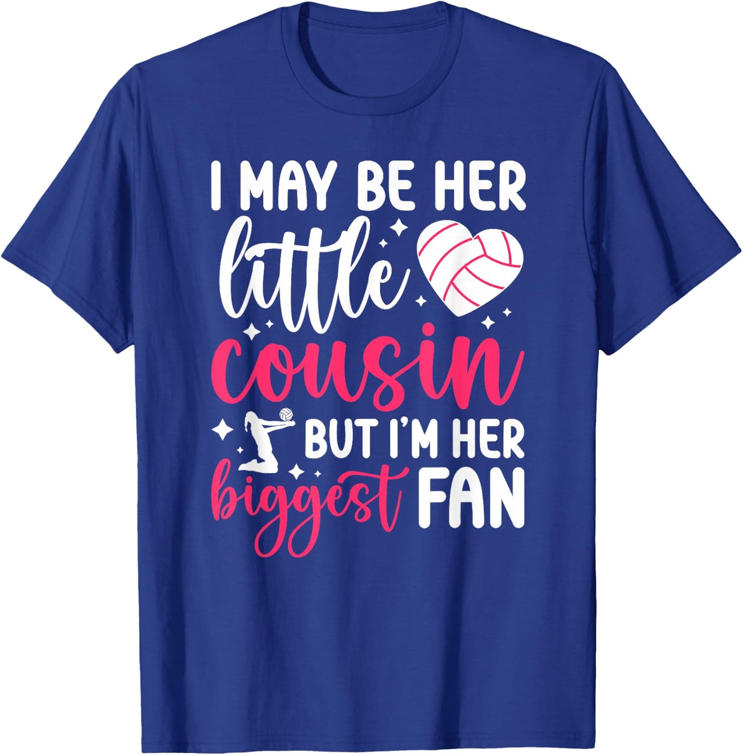 Her Biggest Fan Volleyball Cousin Volleyball Player Cousin T-Shirt - T-Shirt | Royal