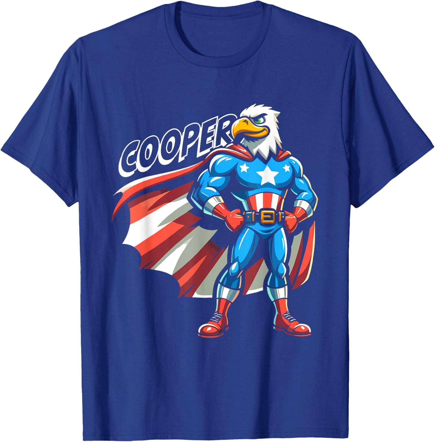 Cooper USA Eagle Patriotic Superhero for Boys Name Cooper T-Shirt - T-Shirt | Royal
