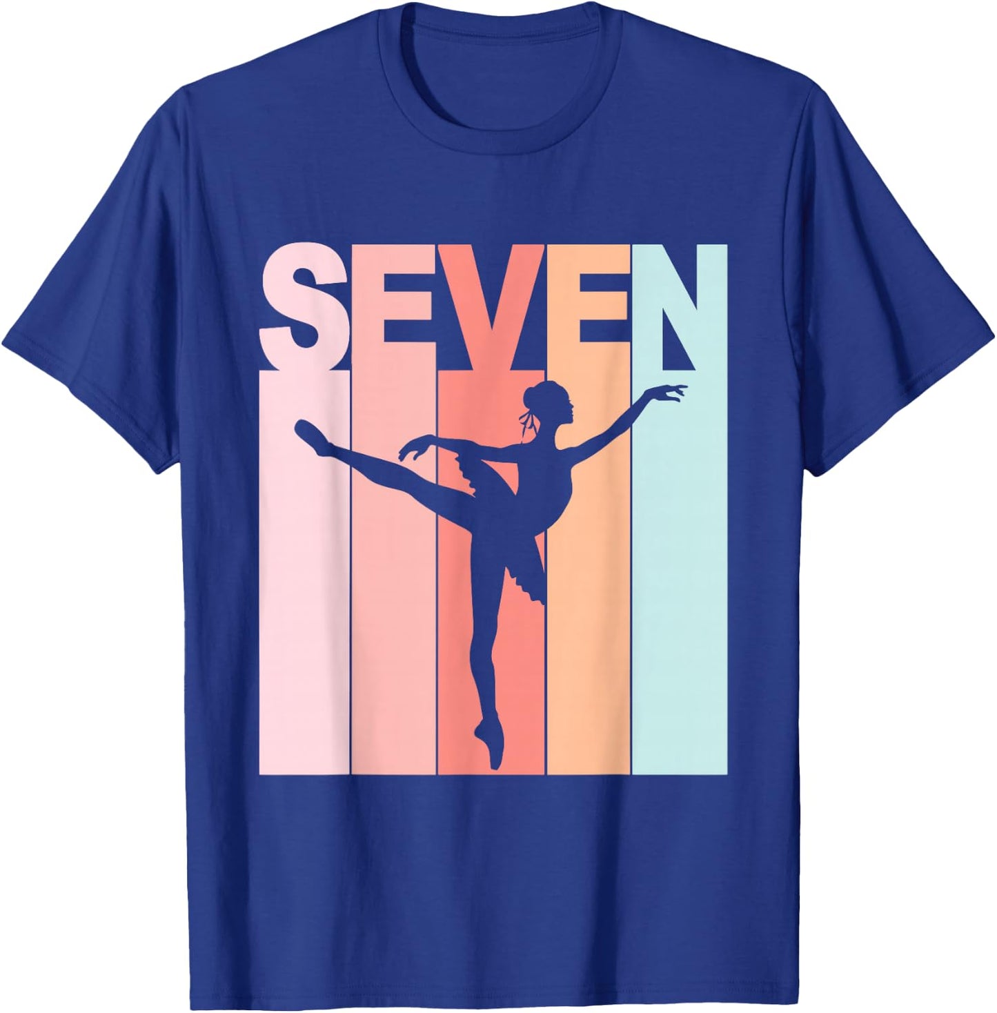 7th Birthday Ballet Dancer 7 Year Old Girl Ballerina T-Shirt - T-Shirt | Royal