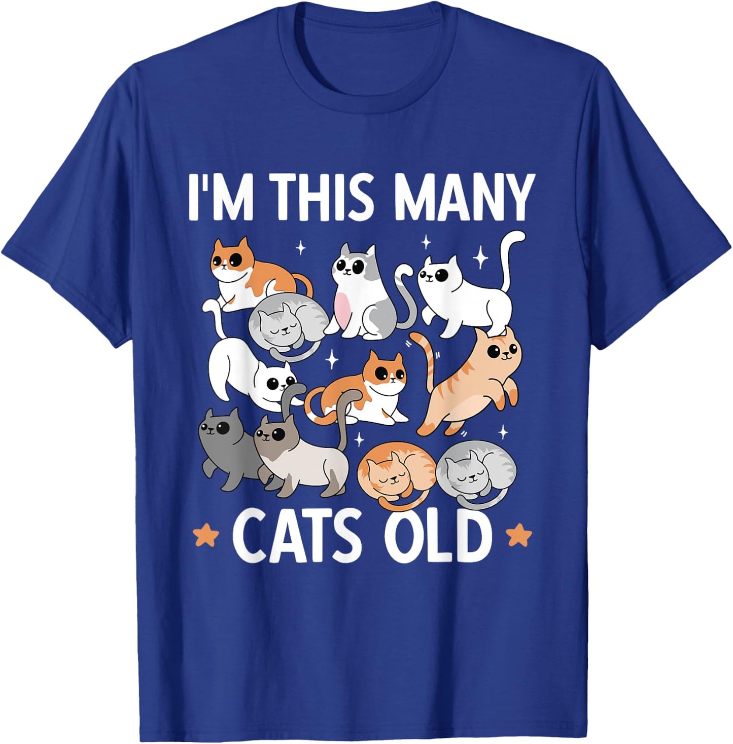 I'm This Many Cats Old 11th Birthday Party Kitten Cat T-Shirt - T-Shirt | Royal