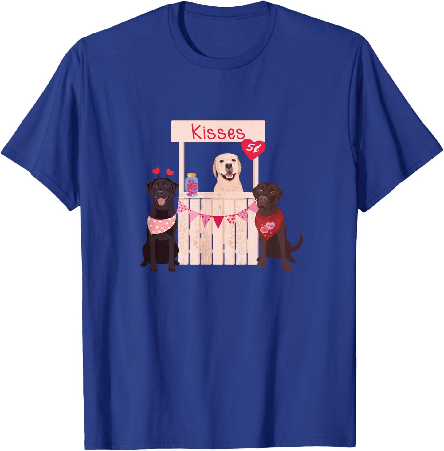 Labrador Retriever Valentines Day Dog Mom Dog Lovers Women Kids T-Shirt - T-Shirt | Royal