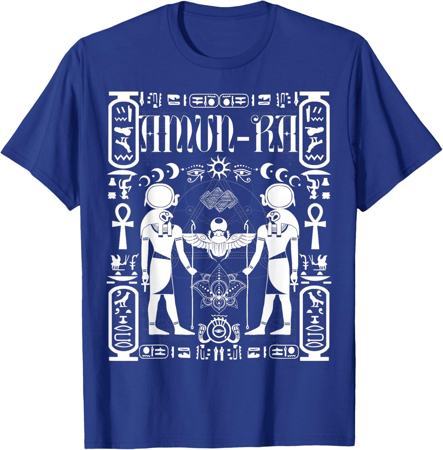 Sacred Geometry Science Egyptian God Amen Amun Ra Ankh T-Shirt - T-Shirt | Royal