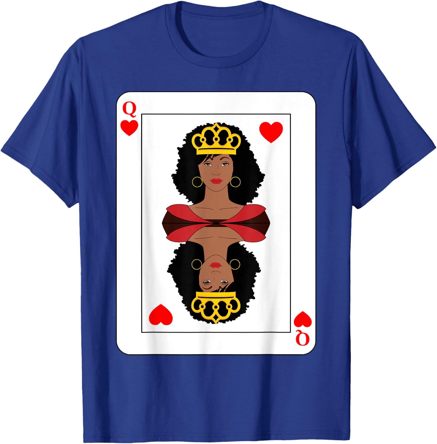 Black Queen of Hearts African American Woman on Playing Card T-Shirt - T-Shirt | Royal
