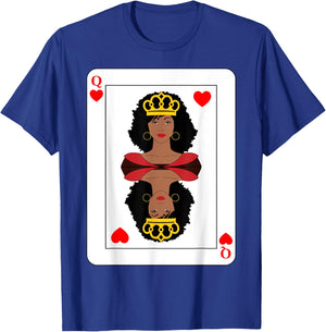 Black Queen of Hearts African American Woman on Playing Card T-Shirt - T-Shirt | Royal