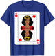 Black Queen of Hearts African American Woman on Playing Card T-Shirt - T-Shirt | Royal