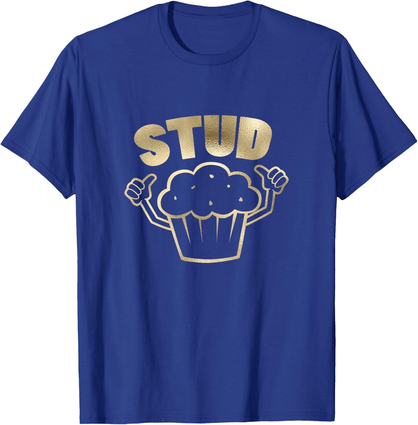 Retro Stud Muffin Thumbs Up Cartoon Graphic Costume Glam T-Shirt - T-Shirt | Royal