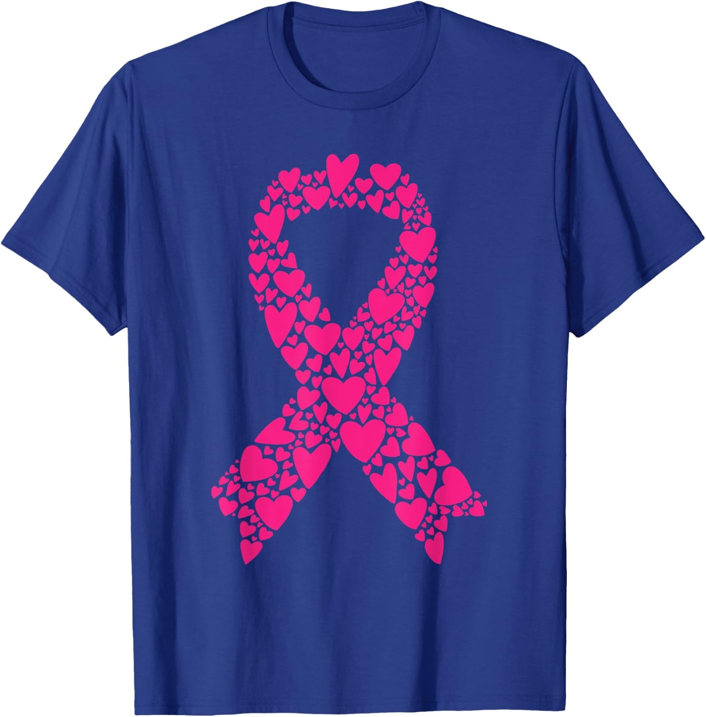 Cute Pink Ribbon Breast Cancer Awareness Women Men Kids T-Shirt - T-Shirt | Royal