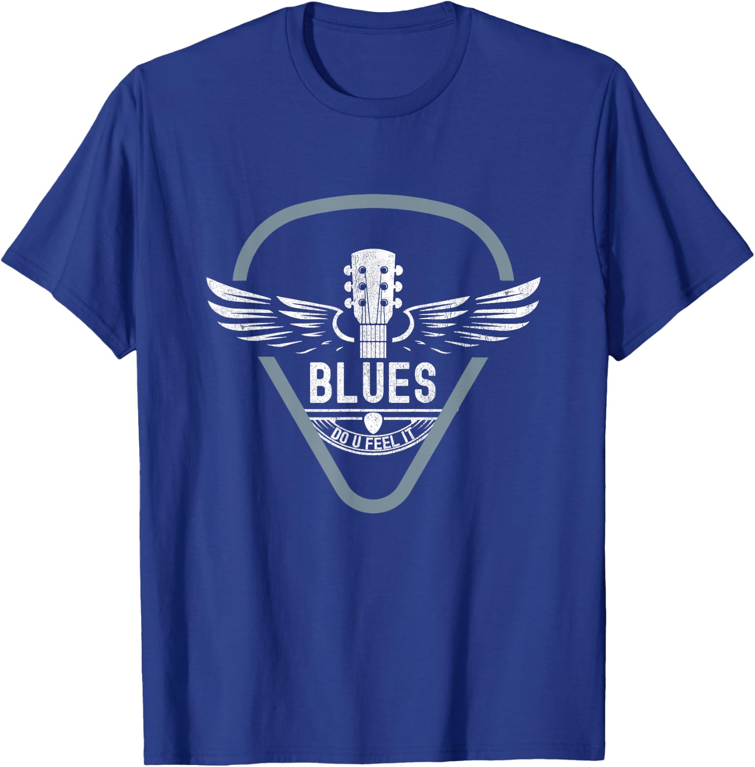 Blues Music Guitar Player Vintage Look Guitar T-Shirt - T-Shirt | Royal