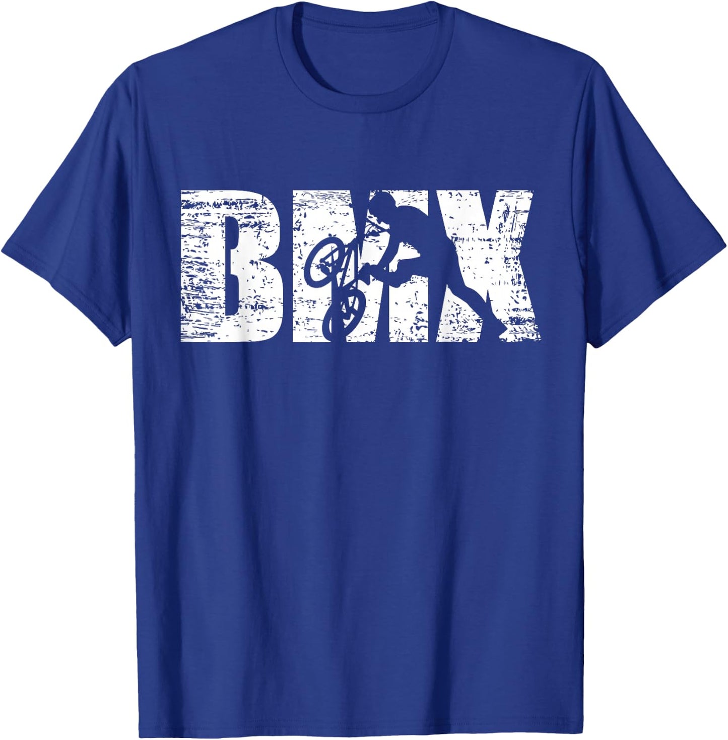BMX - Distressed Look BMX Rider T-Shirt - T-Shirt | Royal