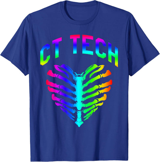 Radiology CT Tech Skeleton Ribcage Heart Halloween Design T-Shirt - T-Shirt | Royal