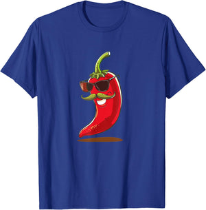 Cool Pepper with Mustache Beard Costume for Man and Woman T-Shirt - T-Shirt | Royal