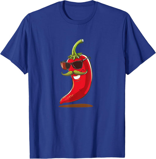 Cool Pepper with Mustache Beard Costume for Man and Woman T-Shirt - T-Shirt | Royal