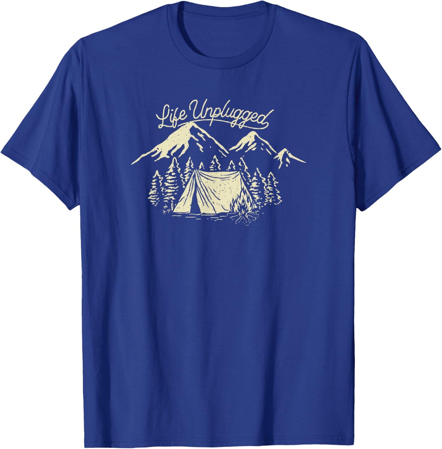 Trendy Life Unplugged Mountain Camp Site T-Shirt - T-Shirt | Royal