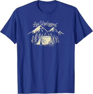 Trendy Life Unplugged Mountain Camp Site T-Shirt - T-Shirt | Royal