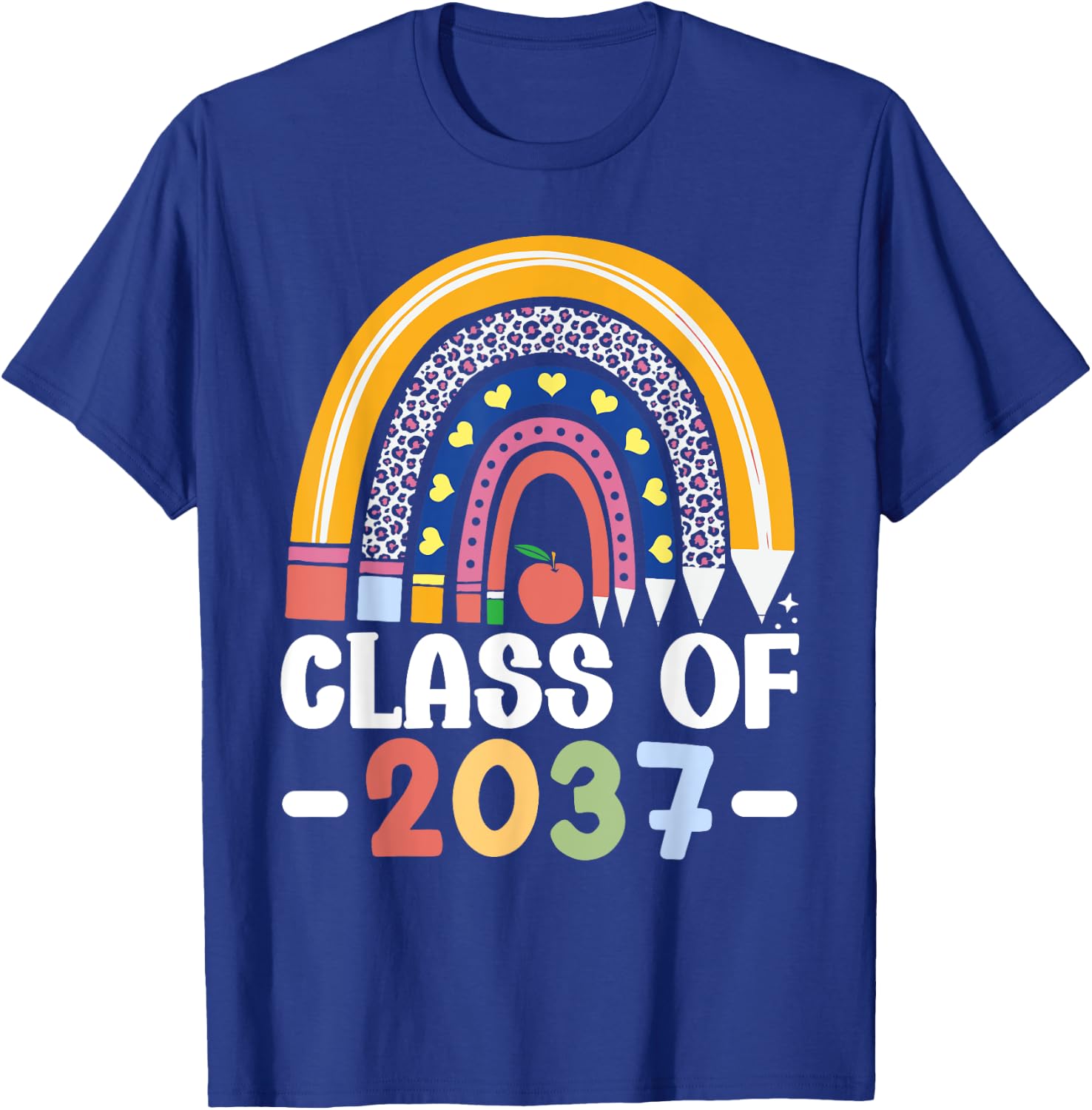 Class Of 2037 Kindergarten To Graduation T-Shirt - T-Shirt | Royal