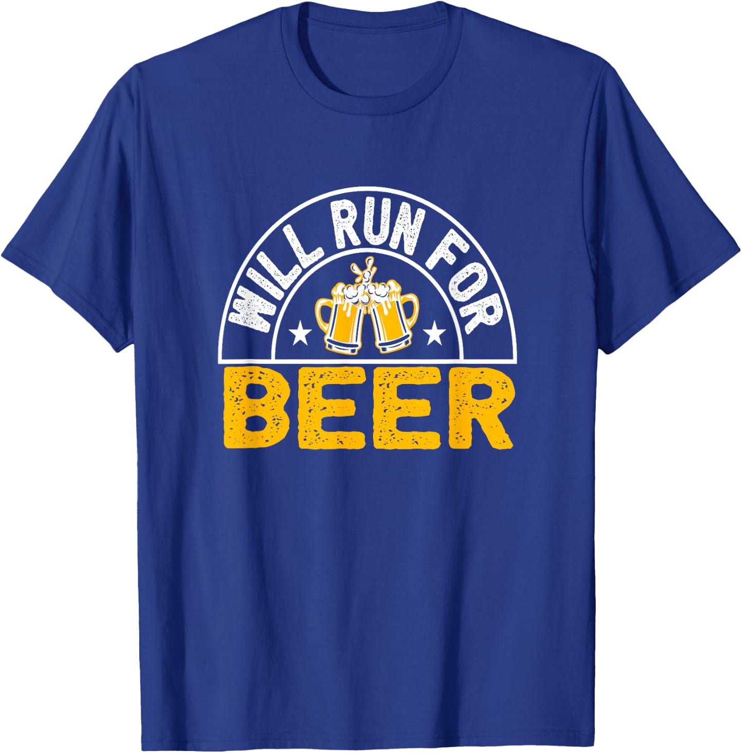 Will Run For Beer funny runner beer drinking T-Shirt - T-Shirt | Royal
