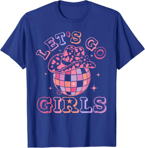 Let's Go Girls Disco Ball Western Country Southern Cowgirl T-Shirt - T-Shirt | Royal