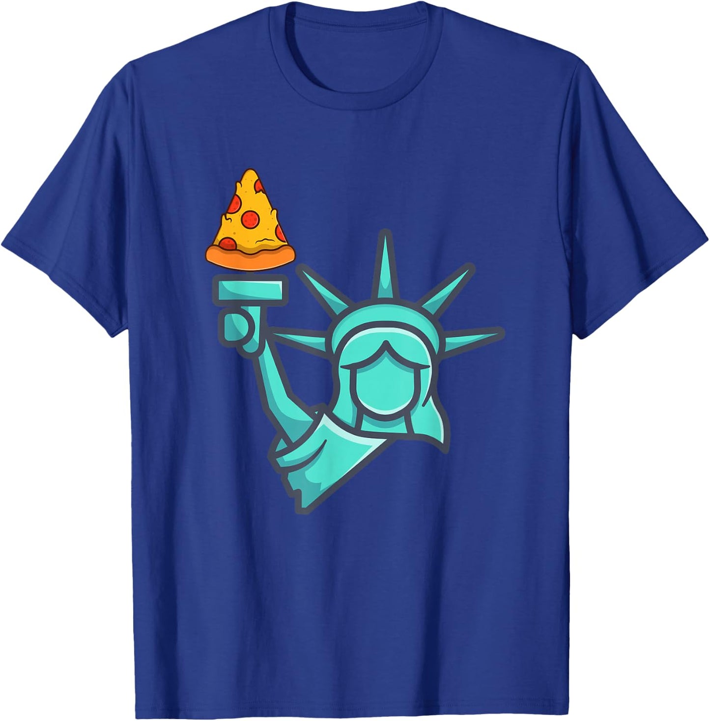 Pizza Statue of Liberty New York City Famous Food Pizzas T-Shirt - T-Shirt | Royal