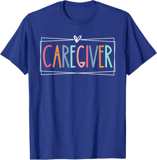 Caregiver Appreciation Heart Retro Care Giver Men T-Shirt - T-Shirt | Royal