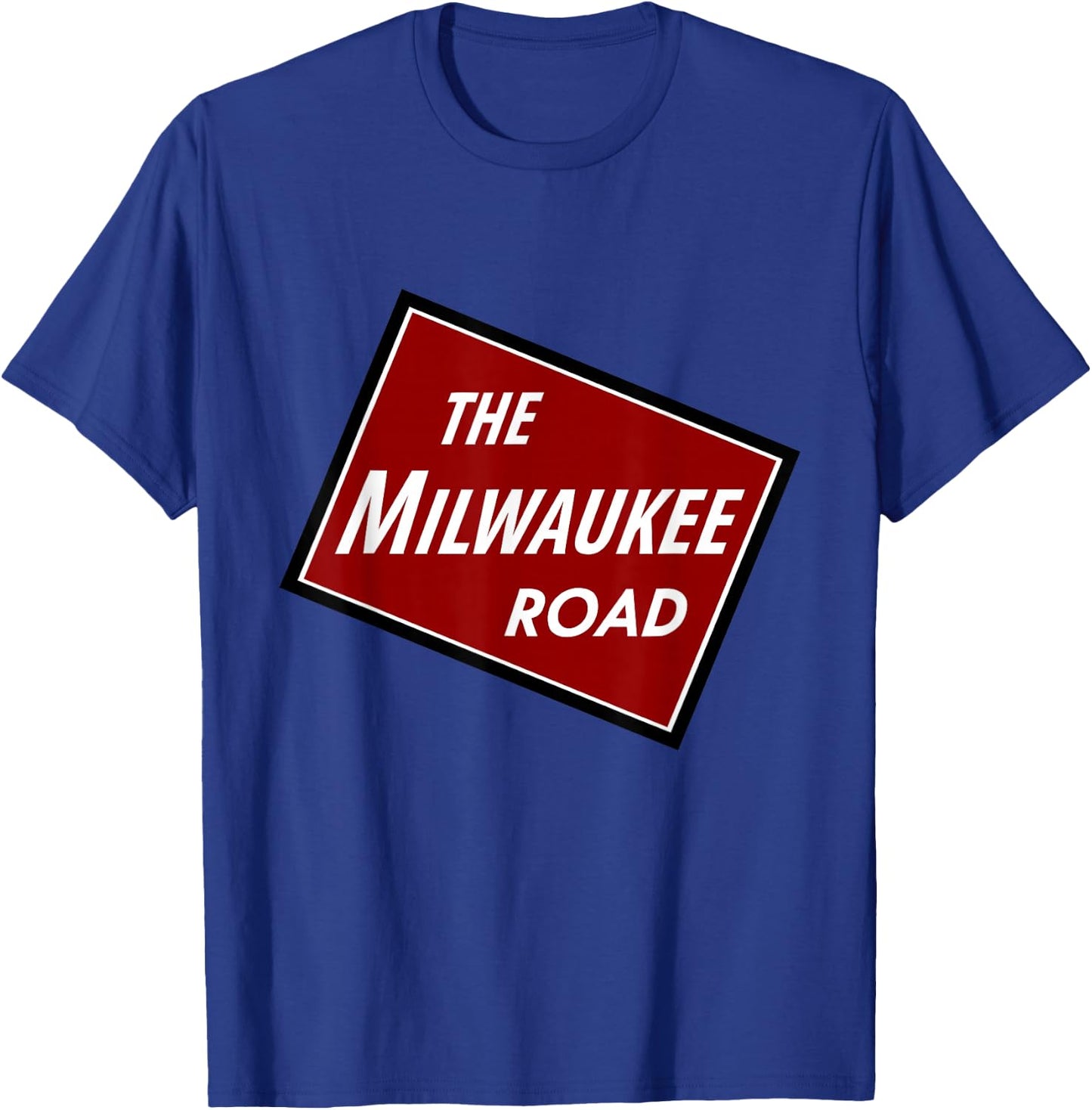 Chicago Trains Milwaukee Road , -Adult, Black, Small, Short Sleeve T-Shirt - T-Shirt | Royal