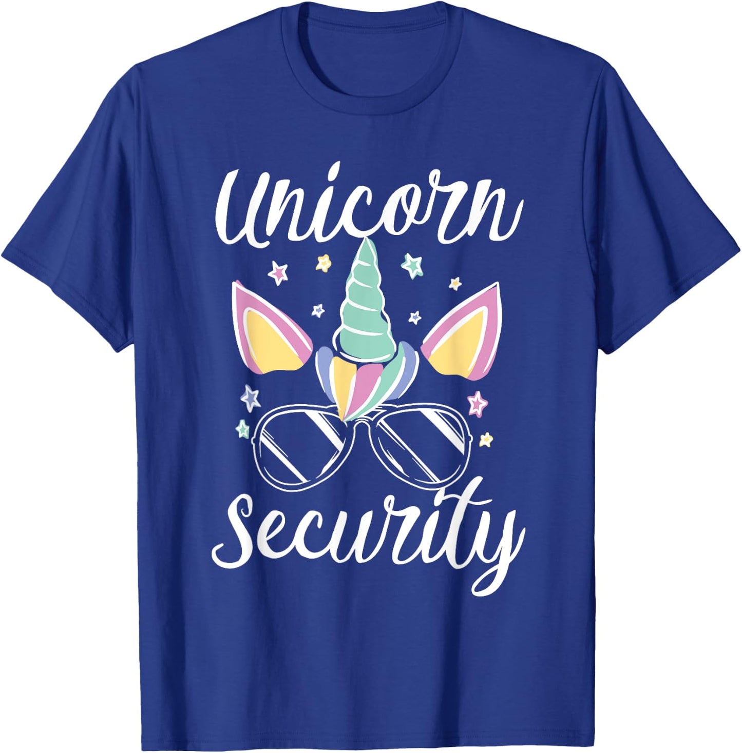 Unicorn Security Halloween Dad Mom Daughers Adult Costume T-Shirt - T-Shirt | Royal