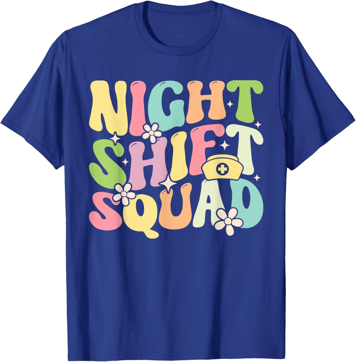 Nursing Rn Lpn Cna Owls Night Shift Squad For Nurse T-Shirt - T-Shirt | Royal