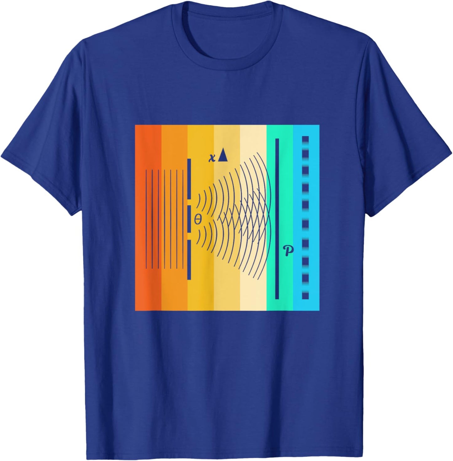 Retro Quantum Physics Quantum Double Slit Experiment T-Shirt - T-Shirt | Royal
