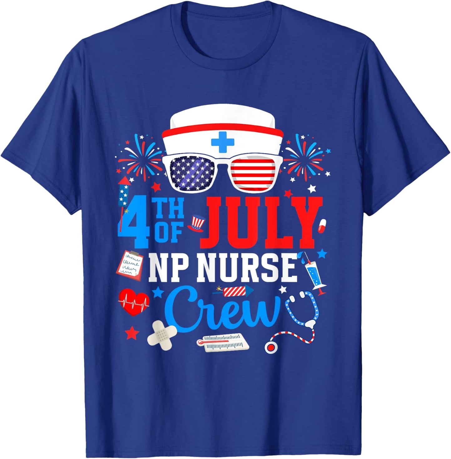 4th of July NP Nurse Crew Nurse Practitioner Patriotic Nurse Men T-Shirt - T-Shirt | Royal