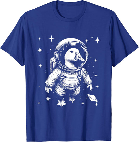 Goose Dad Mom Space - Astronaut Goose T-Shirt - T-Shirt | Royal