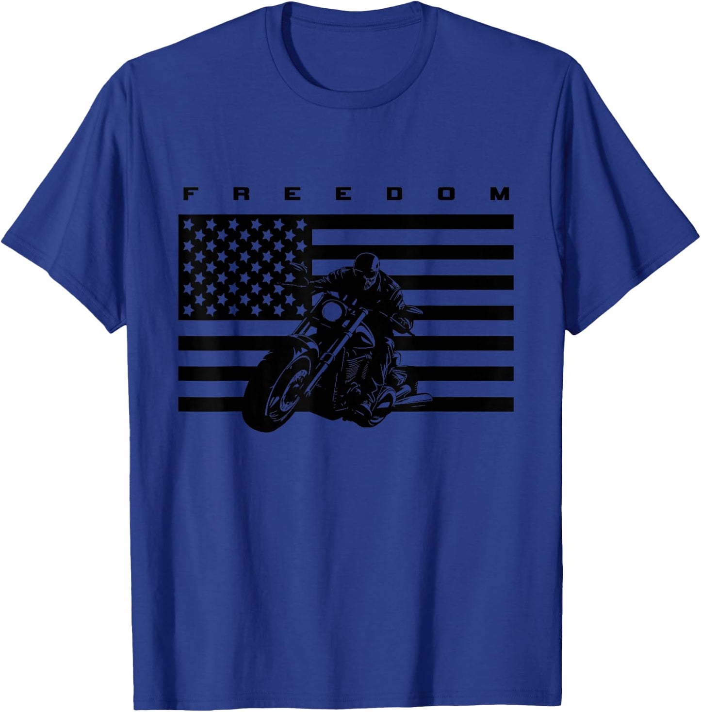 American Flag Motorcycle Apparel - Motorcycle T-Shirt - T-Shirt | Royal