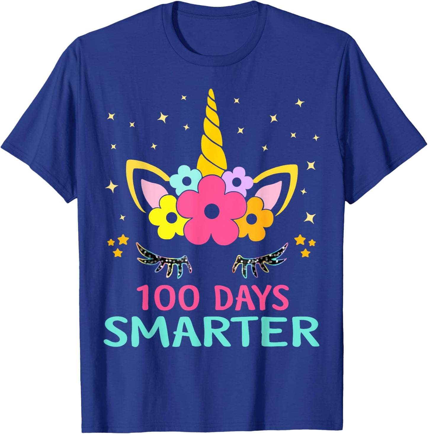 100 Days of School Unicorn Girls Teacher 100th Day of School T-Shirt - T-Shirt | Royal