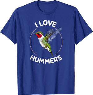 I Love Hummers Hummingbird Colibri T-Shirt - T-Shirt | Royal