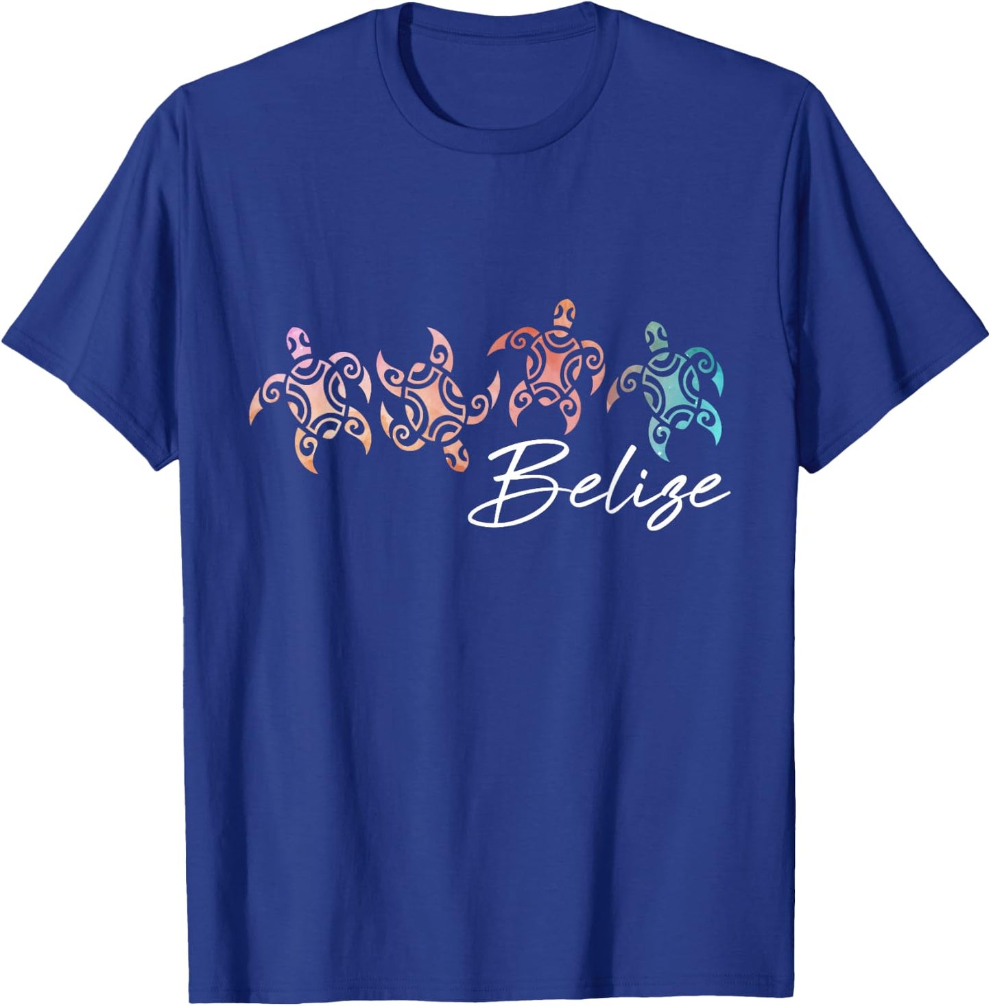 Belize Souvenir Tribal Sea Turtles T-Shirt - T-Shirt | Royal