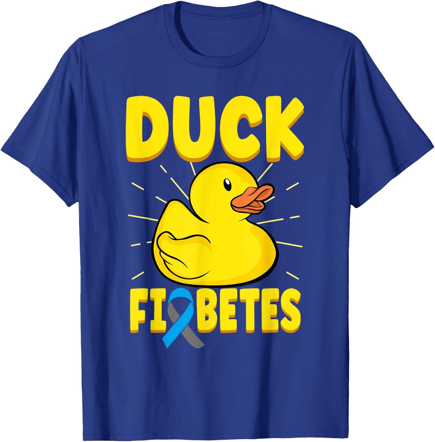 Duck Fiabetes Funny Yellow Duck Diabetic Diabetes Awareness T-Shirt - T-Shirt | Royal