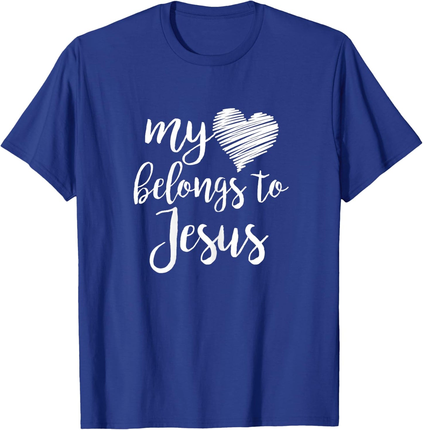 My Heart Belongs to Jesus for Teen Girls Women Christian T-Shirt - T-Shirt | Royal