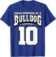 Proud Bulldog Football Grandma Of Player 10 T-Shirt - T-Shirt | Royal
