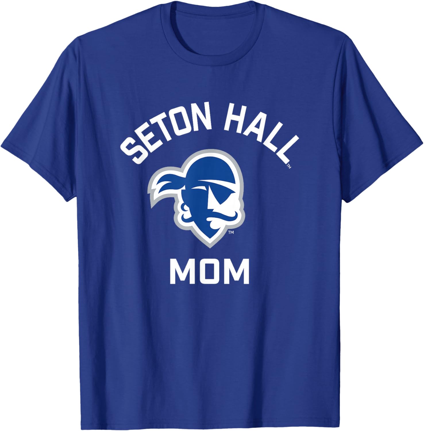 Seton Hall University SHU Pirates Arched Mom T-Shirt - T-Shirt | Royal